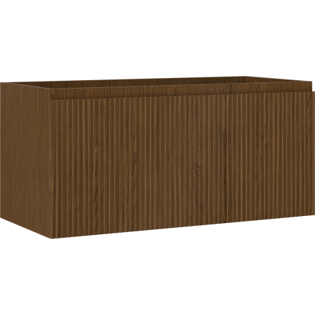 Mexen Rivel bathroom cabinet under-sink 100 cm, 1 drawer, grooved, walnut - 91A20-10047-1-BF86