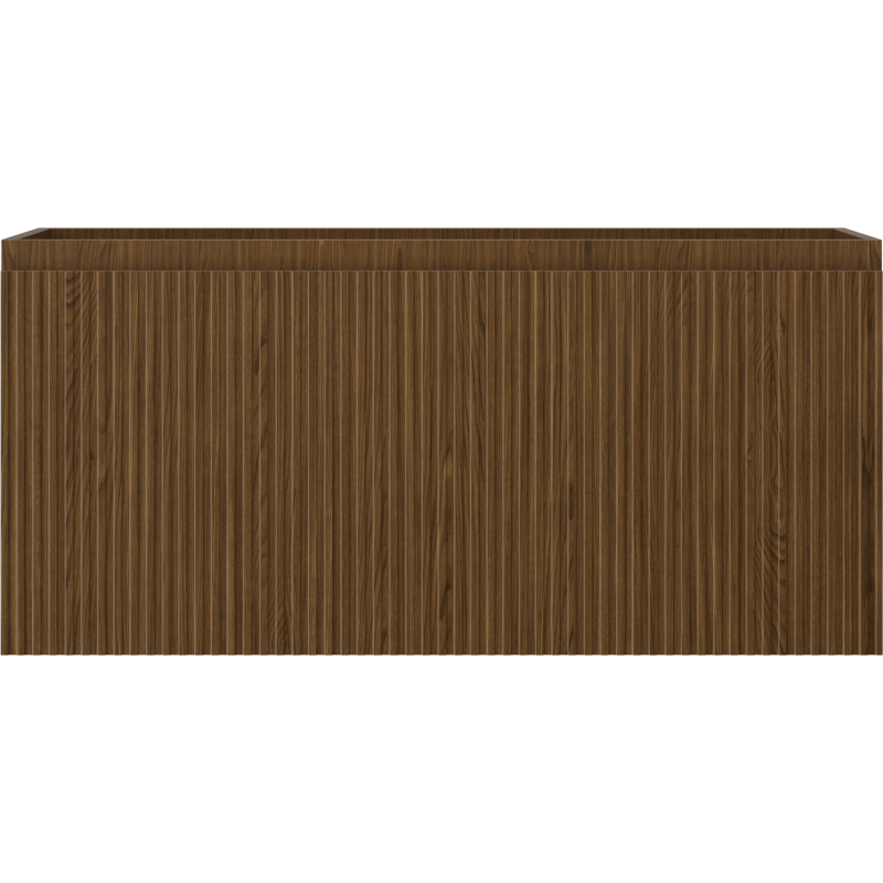 Mexen Rivel Badezimmerschrank für Waschbecken 100 cm, 1 Schublade, gerillt, Walnuss - 91A20-10047-1-BF86