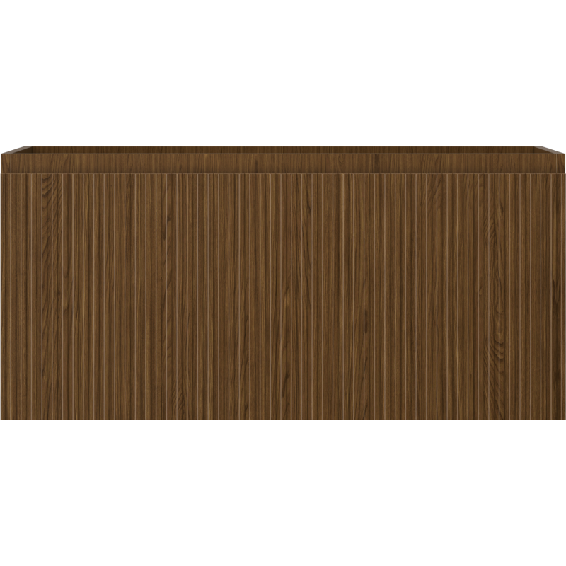 Mexen Rivel bathroom cabinet under-sink 100 cm, 1 drawer, grooved, walnut - 91A20-10047-1-BF86