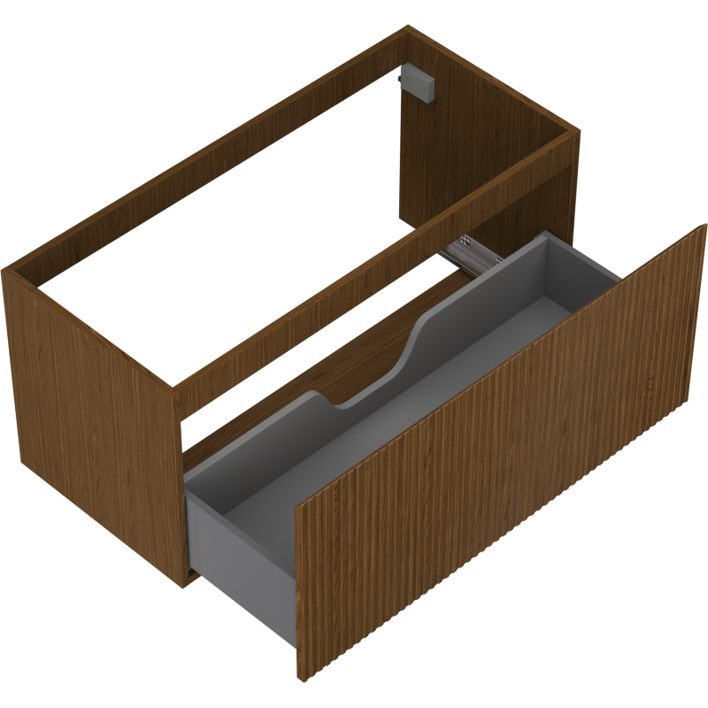 Mexen Rivel mueble de baño para lavabo de 100 cm, 1 cajón, ranurado, nogal - 91A20-10047-1-BF86