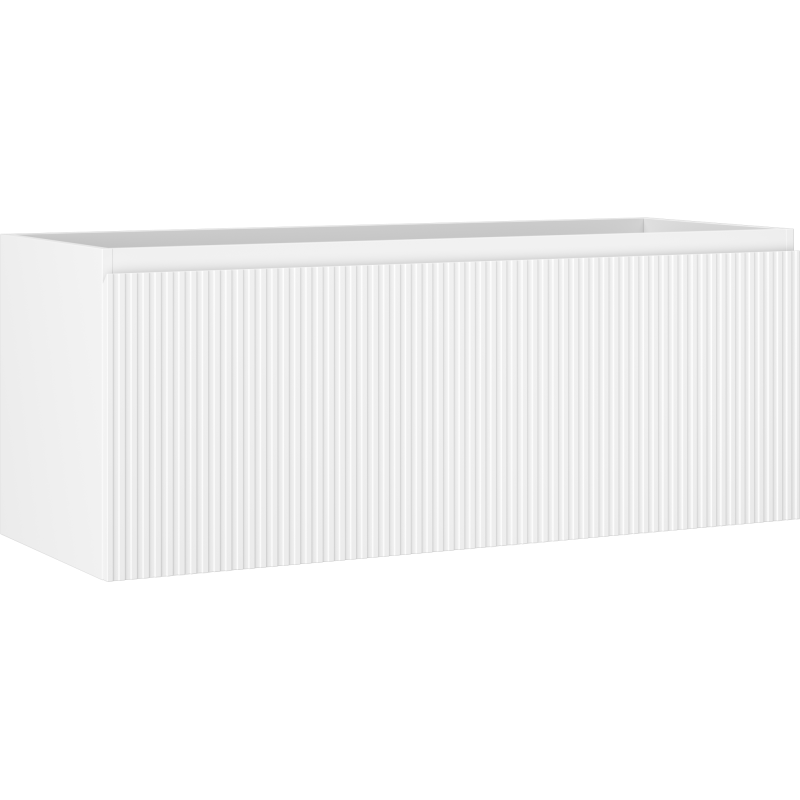 Mexen Rivel szafka łazienkowa podumywalkowa 120 cm, 1 szuflada, ryflowana , biała mat - 91A20-12047-1-BF01