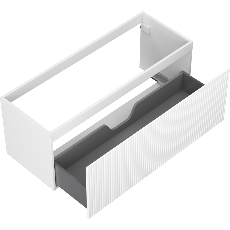 Mexen Rivel armário de casa de banho de 120 cm, 1 gaveta, canelado, branco mate - 91A20-12047-1-BF01