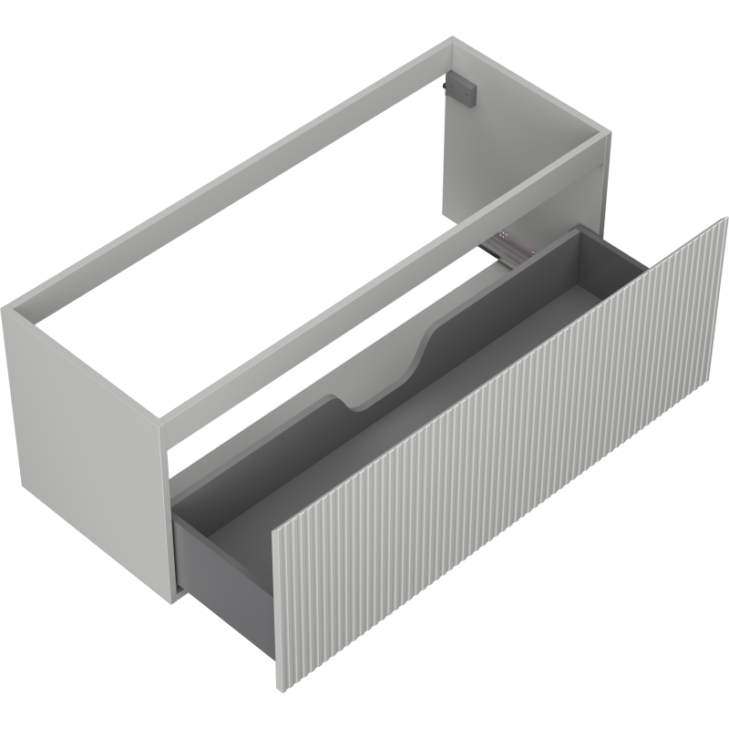 Mexen Rivel bathroom cabinet under-sink 120 cm, 1 drawer, grooved, grey matte - 91A20-12047-1-BF62