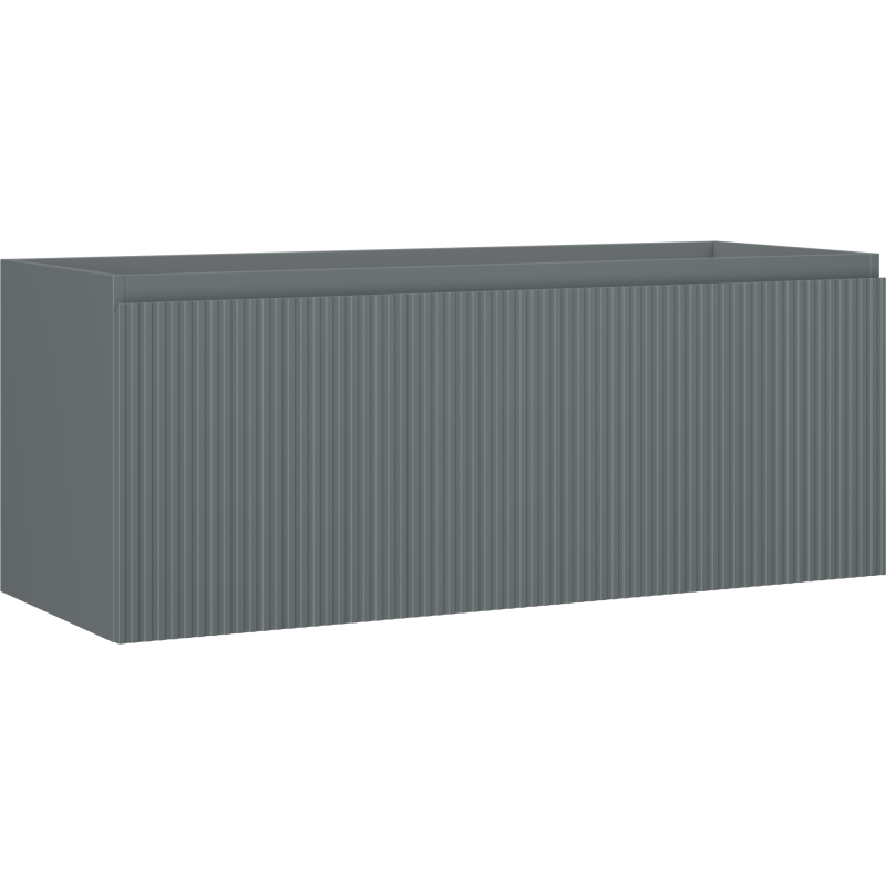 Mexen Rivel badkamerkast onder wastafel 120 cm, 1 lade, gegroefd, mat grafiet - 91A20-12047-1-BF66