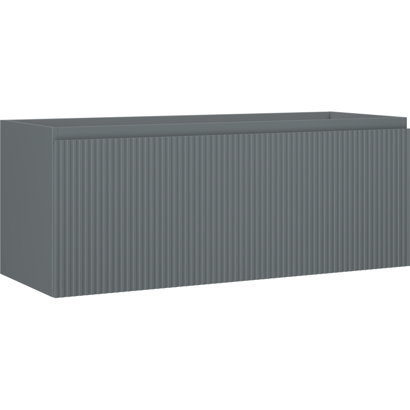 Mexen Rivel kylpyhuoneen altaan alakaappi 120 cm, 1 laatikko, uurrettu, grafiitti matta - 91A20-12047-1-BF66