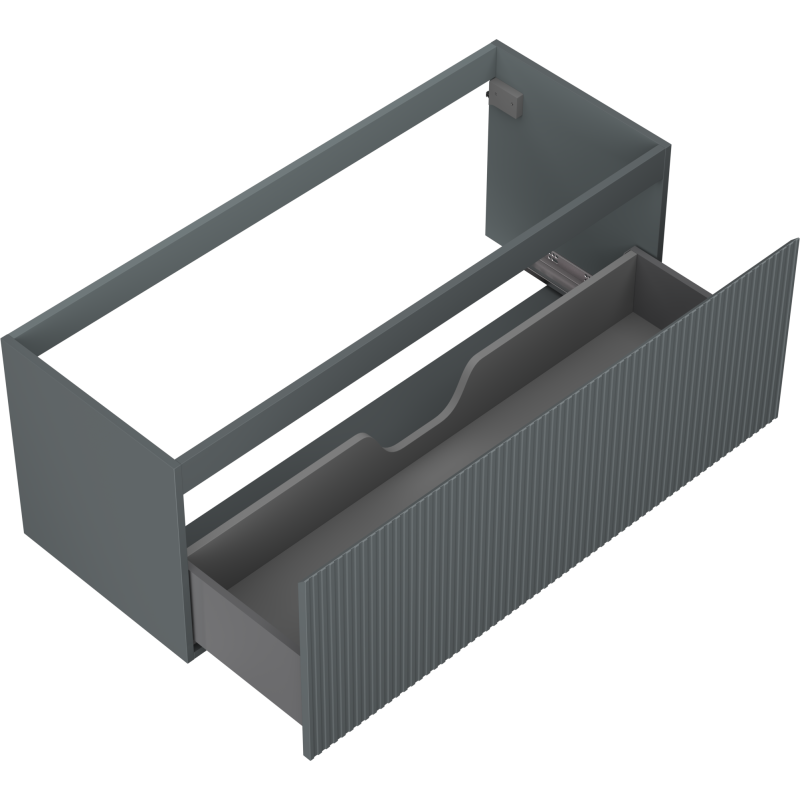 Mexen Rivel armario de baño bajo lavabo de 120 cm, 1 cajón, acanalado, grafito mate - 91A20-12047-1-BF66