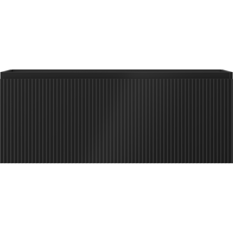 Mexen Rivel badrumsskåp under tvättställ 120 cm, 1 låda, räfflad, svart matt - 91A20-12047-1-BF71