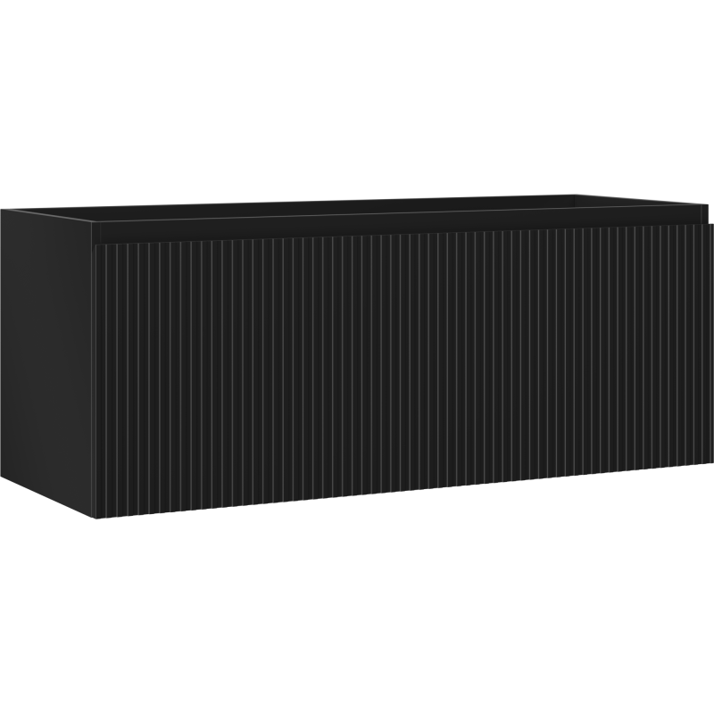 Mexen Rivel Badezimmerunterschrank 120 cm, 1 Schublade, geriffelt, schwarz matt - 91A20-12047-1-BF71