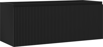 Mexen Rivel badrumsskåp under tvättställ 120 cm, 1 låda, räfflad, svart matt - 91A20-12047-1-BF71