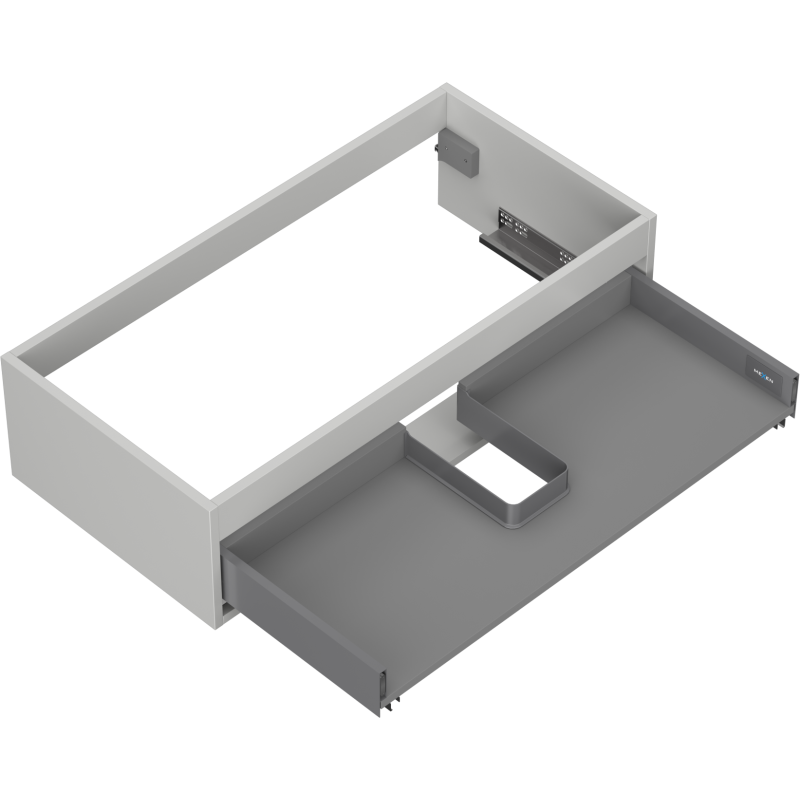 Mexen Box-A corpo de armário para lavatório 90 cm, 1 gaveta, cinza mate - 91AX0-0900-235-1-62
