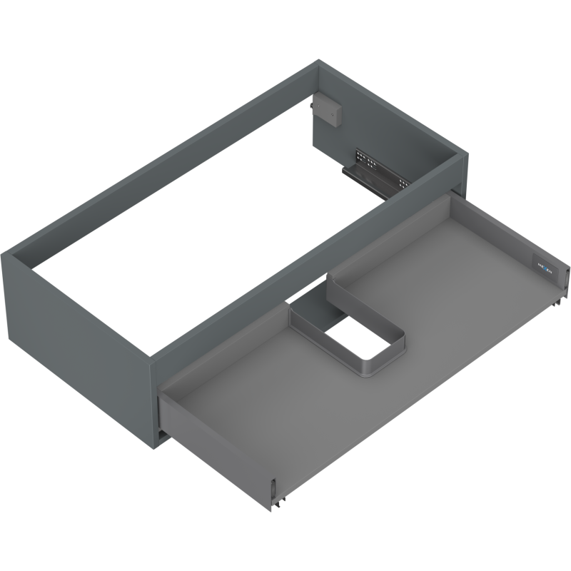 Mexen Box-A cuerpo de gabinete bajo lavabo 90 cm, 1 cajón, grafito mate - 91AX0-0900-235-1-66