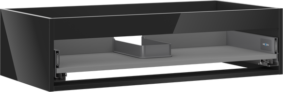 Mexen Box-A omara za umivalnik 90 cm, 1 predal, črna sijaj - 91AX0-0900-235-1-70