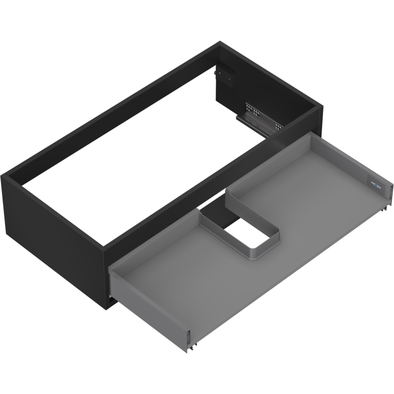 Mexen Box-A corpo do armário de lavatório 90 cm, 1 gaveta, preto mate - 91AX0-0900-235-1-71