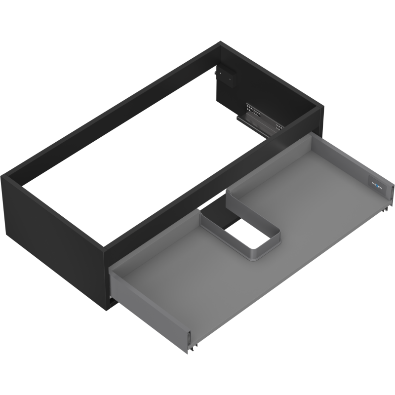 Mexen Box-A korpus szafki podumywalkowej 90 cm, 1 szuflada, czarny mat - 91AX0-0900-235-1-71