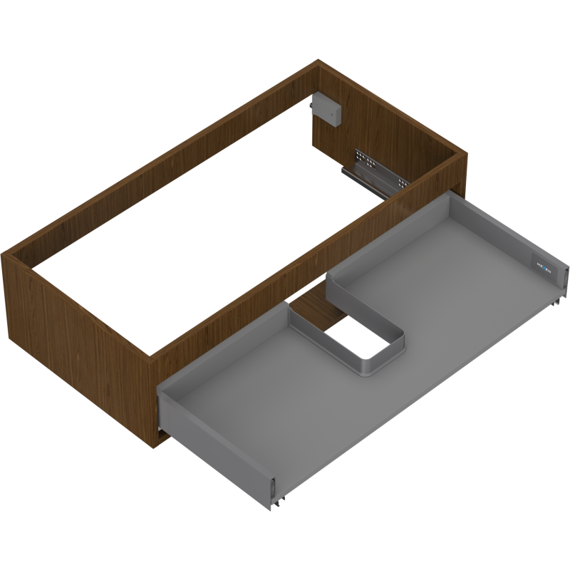 Mexen Box-A cuerpo del mueble bajo lavabo 90 cm, 1 cajón, nogal - 91AX0-0900-235-1-86