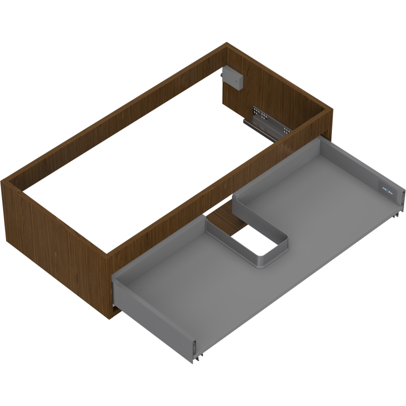 Mexen Box-A vanity unit body 90 cm, 1 drawer, walnut - 91AX0-0900-235-1-86