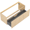 Mexen Rivel mueble de baño bajo lavabo 120 cm, 1 cajón, estriado, roble - 91A20-12047-1-BF81