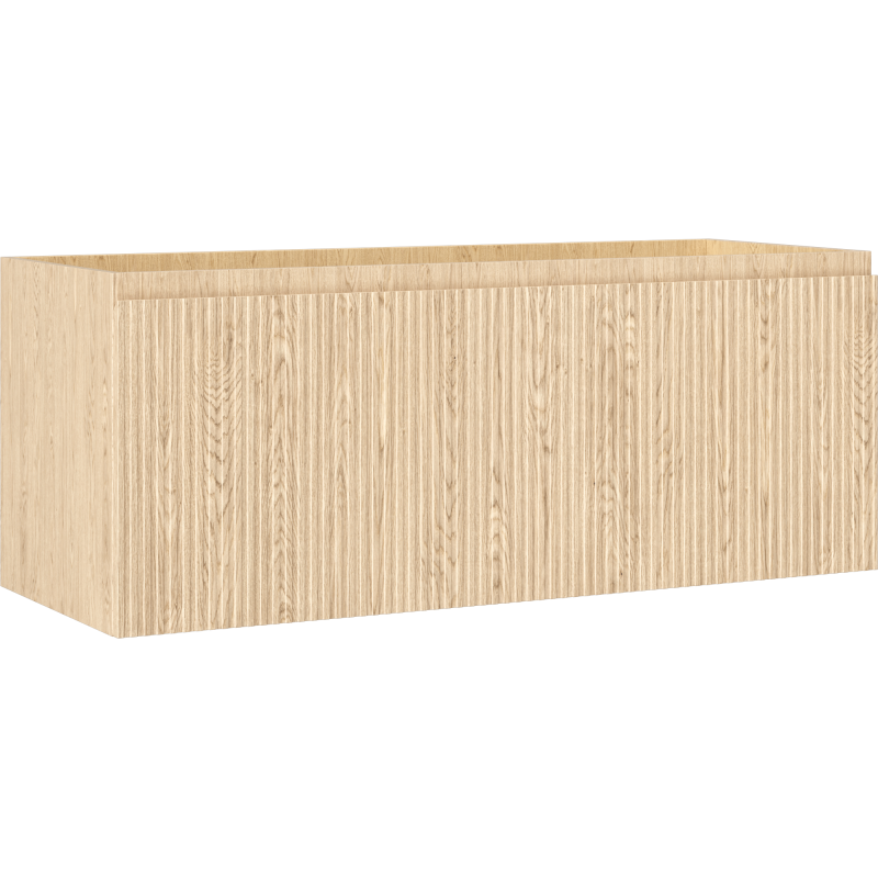 Mexen Rivel 120 cm Bathroom Vanity Cabinet, 1 Drawer, Grooved, Oak - 91A20-12047-1-BF81