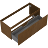 Mexen Rivel Badezimmerschrank unter Waschbecken 120 cm, 1 Schublade, geriffelt, Nussbaum - 91A20-12047-1-BF86