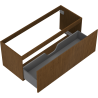 Mexen Rivel mobiletto da bagno sottolavabo 120 cm, 1 cassetto, scanalato, noce - 91A20-12047-1-BF86