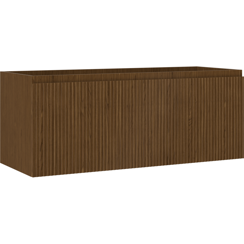 Mexen Rivel Badezimmerschrank unter Waschbecken 120 cm, 1 Schublade, geriffelt, Nussbaum - 91A20-12047-1-BF86