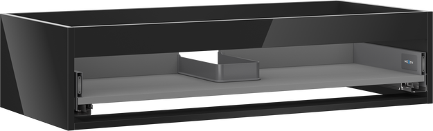 Mexen Box-A Waschtischunterschrank Korpus 100 cm, 1 Schublade, schwarz glänzend - 91AX0-1000-235-1-70