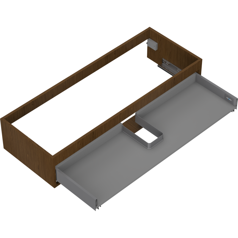 Mexen Box-A corpo de armário de lavatório 120 cm, 1 gaveta, nogueira - 91AX0-1200-235-1-86
