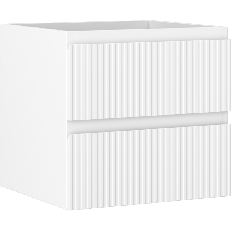 Mexen Rivel badkamerkastje voor wastafel 50 cm, 2 laden, geribbeld, wit mat - 91A20-05047-2-BFF01