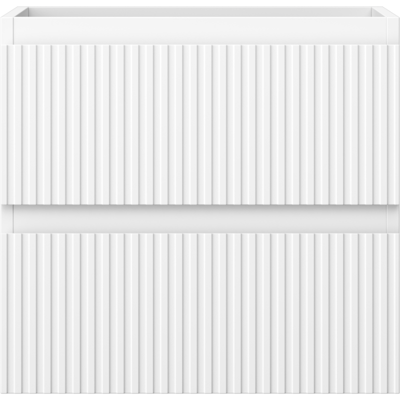 Mexen Rivel badrumsskåp under tvättställ 50 cm, 2 lådor, räfflad, vit matt - 91A20-05047-2-BFF01