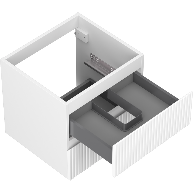 Mexen Rivel armário de casa de banho de 50 cm, 2 gavetas, canelado, branco mate - 91A20-05047-2-BFF01