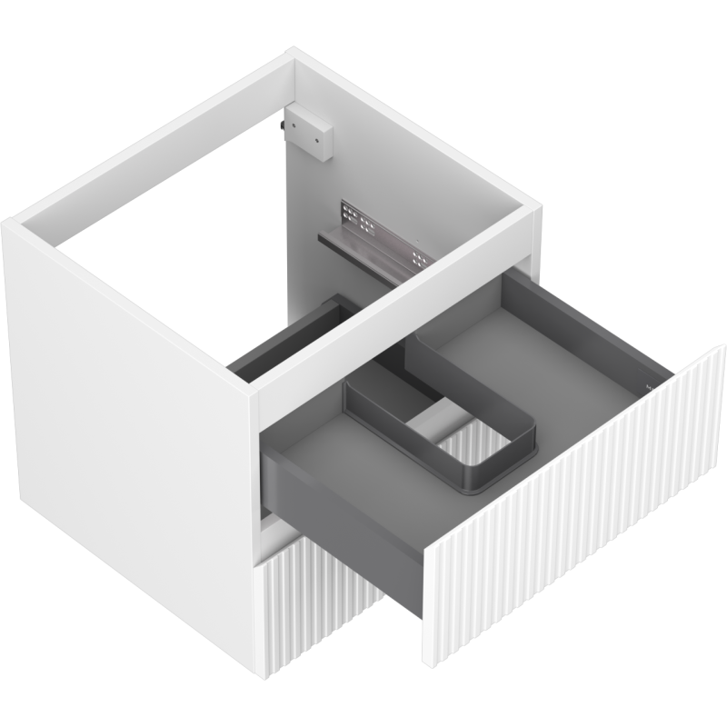 Mexen Rivel gabinete de baño debajo del lavabo 50 cm, 2 cajones, ranurado, blanco mate - 91A20-05047-2-BFF01