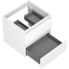 Mexen Rivel gabinete de baño debajo del lavabo 50 cm, 2 cajones, ranurado, blanco mate - 91A20-05047-2-BFF01