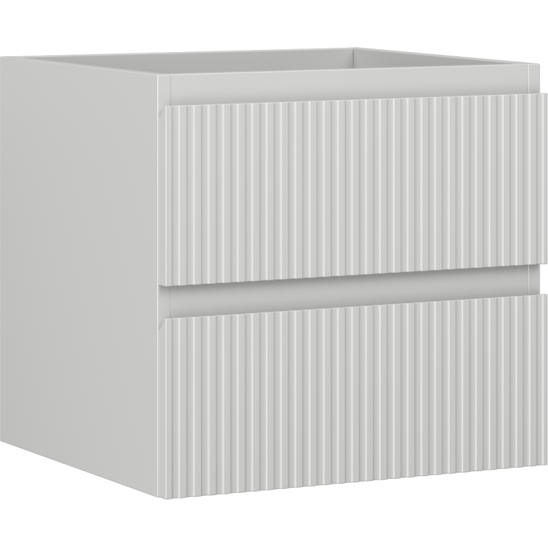 Mexen Rivel Badezimmerschrank 50 cm, 2 Schubladen, geriffelt, Grau Matt - 91A20-05047-2-BFF62