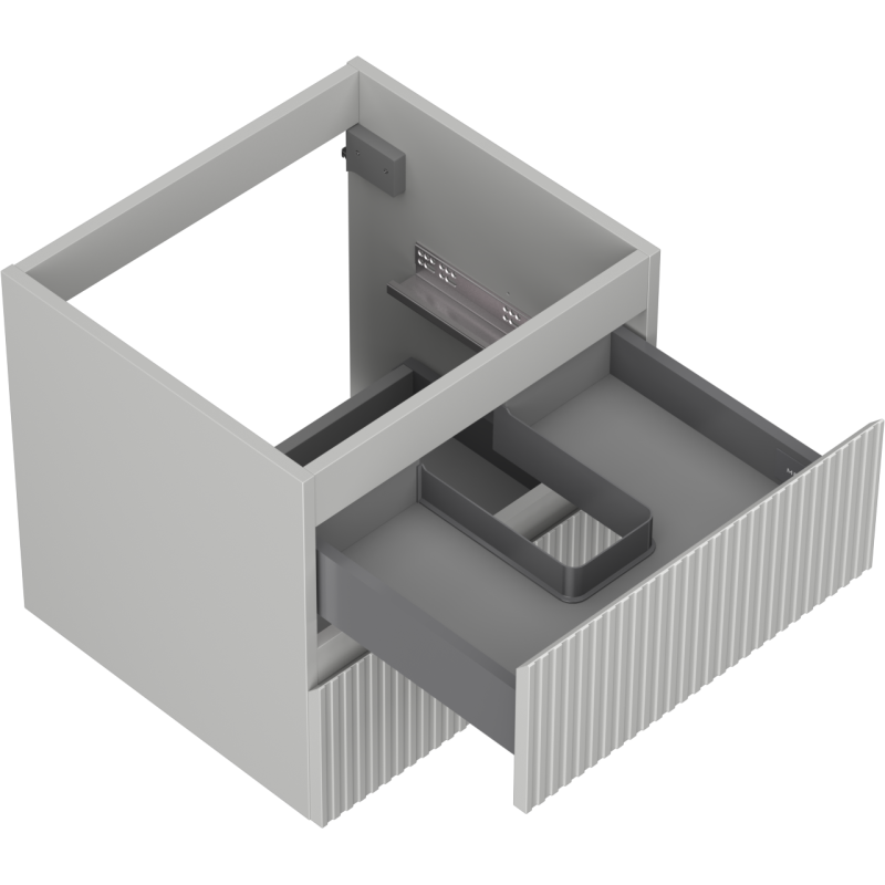 Mexen Rivel Badezimmer-Unterschrank 50 cm, 2 Schubladen, gerillt, grau matt - 91A20-05047-2-BFF62