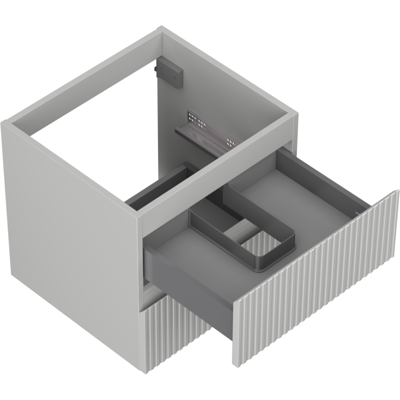 Mexen Rivel meuble de salle de bains sous-vasque 50 cm, 2 tiroirs, rainuré, gris mat - 91A20-05047-2-BFF62