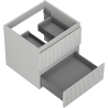 Mexen Rivel Badezimmerschrank 50 cm, 2 Schubladen, geriffelt, Grau Matt - 91A20-05047-2-BFF62
