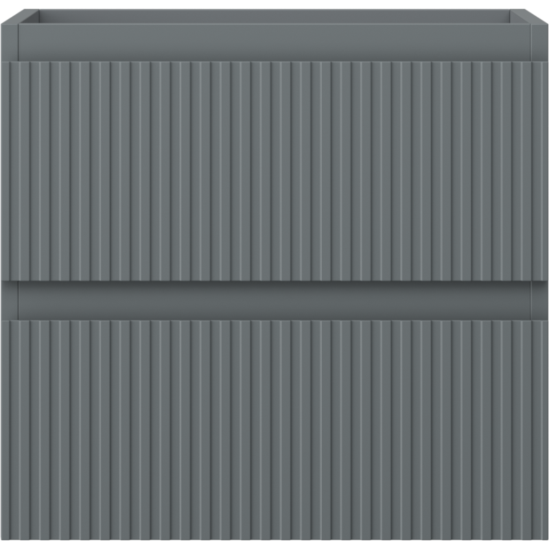 Mexen Rivel badkamerkastje onder wastafel 50 cm, 2 laden, gegroefd, mat grafiet - 91A20-05047-2-BFF66