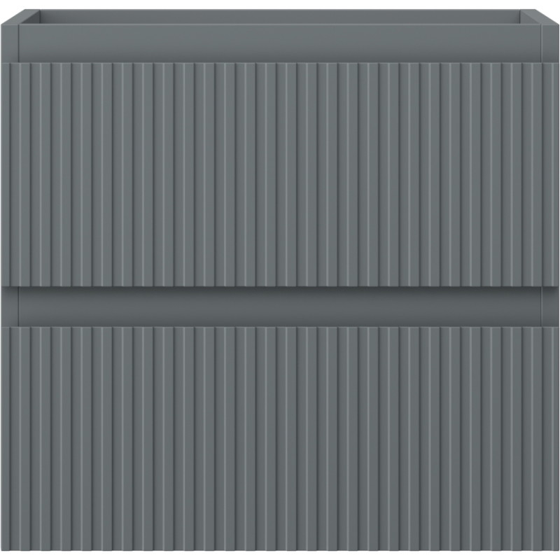 Mexen Rivel bathroom cabinet under sink 50 cm, 2 drawers, fluted, matte graphite - 91A20-05047-2-BFF66