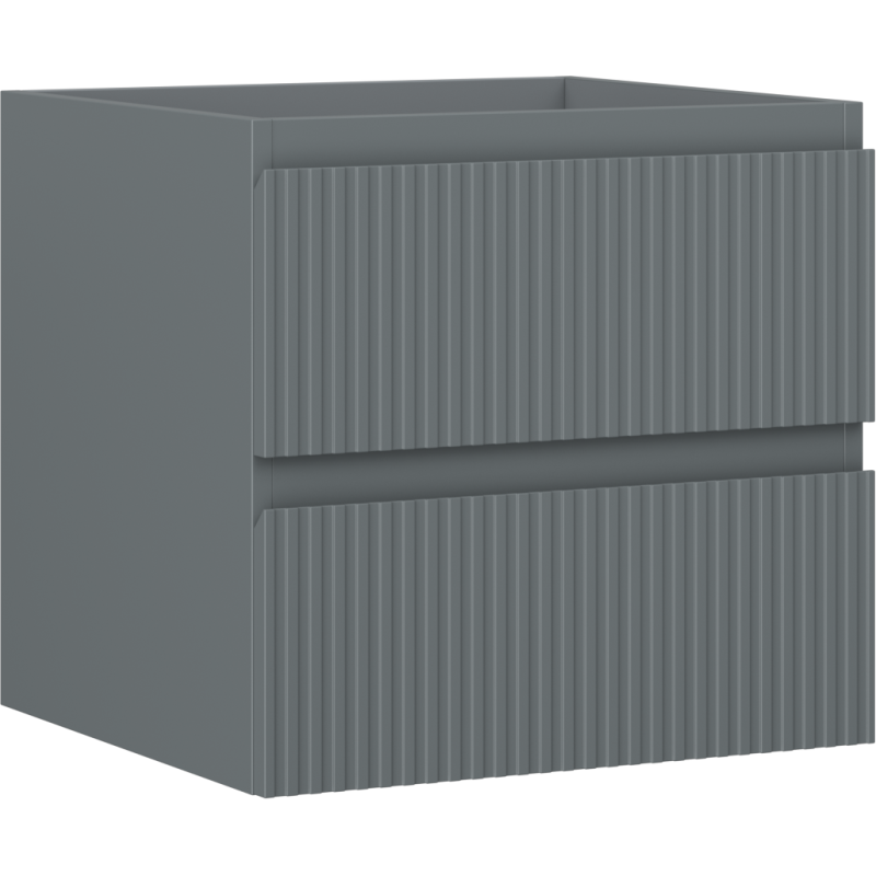 Mexen Rivel mueble de baño bajo lavabo de 50 cm, 2 cajones, ranurado, grafito mate - 91A20-05047-2-BFF66