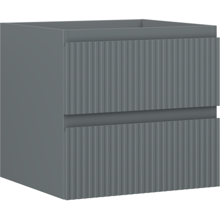 Mexen Rivel mueble de baño bajo lavabo de 50 cm, 2 cajones, ranurado, grafito mate - 91A20-05047-2-BFF66