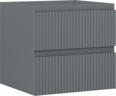 Mexen Rivel badrumsskåp under tvättställ 50 cm, 2 lådor, räfflad, grafit matt - 91A20-05047-2-BFF66