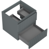 Mexen Rivel Badezimmerschrank 50 cm, 2 Schubladen, geriffelt, Graphit Matt - 91A20-05047-2-BFF66
