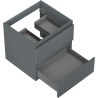 Mexen Rivel mueble de baño bajo lavabo de 50 cm, 2 cajones, ranurado, grafito mate - 91A20-05047-2-BFF66