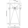 Mexen Stone+ brodzik kompozytowy prostokątny 200 x 90 cm, antracyt - 44719020