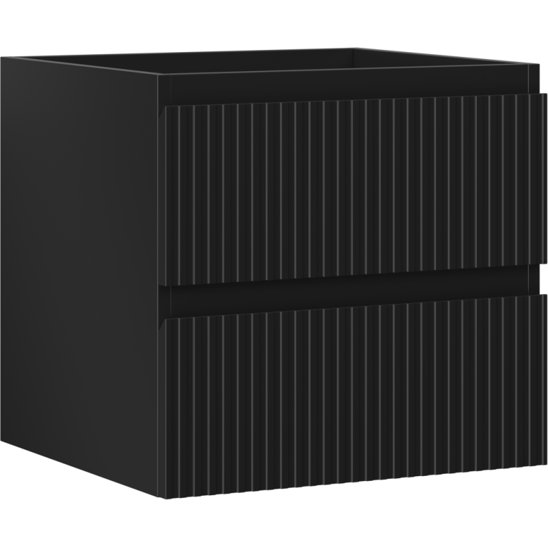 Mexen Rivel Badezimmerschrank 50 cm, 2 Schubladen, gerillt, schwarz matt - 91A20-05047-2-BFF71
