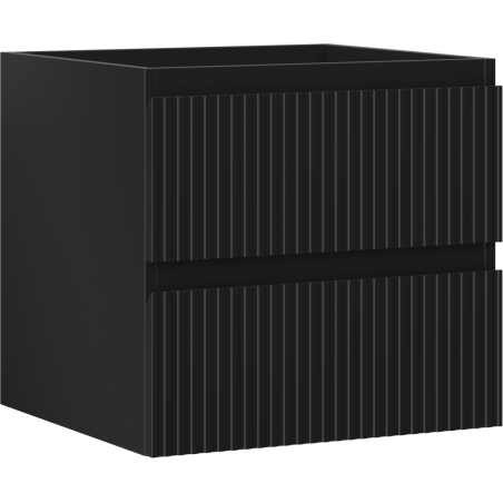 Mexen Rivel Badezimmerschrank 50 cm, 2 Schubladen, gerillt, schwarz matt - 91A20-05047-2-BFF71