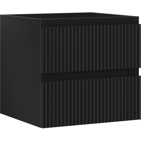 Mexen Rivel bathroom cabinet under sink 50 cm, 2 drawers, grooved, black matte - 91A20-05047-2-BFF71