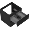 Mexen Rivel mueble de baño bajo lavabo de 50 cm, 2 cajones, ranurado, negro mate - 91A20-05047-2-BFF71