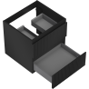 Mexen Rivel Badezimmerschrank 50 cm, 2 Schubladen, gerillt, schwarz matt - 91A20-05047-2-BFF71