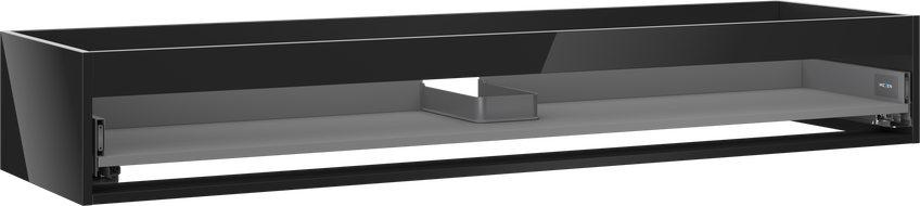 Mexen Box-A kastcorpus voor wastafel 160 cm, 1 lade, zwart glans - 91AX0-1600-235-1-70